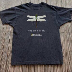 Dragonfly Graphic Quote T-Shirt ''Why Am I So Fly'' Black